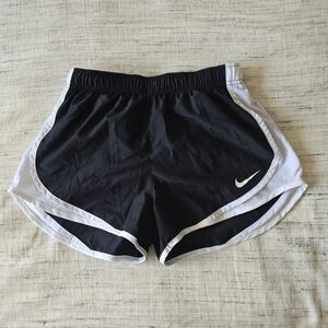 Nike Women's Black and White Athletic Shorts